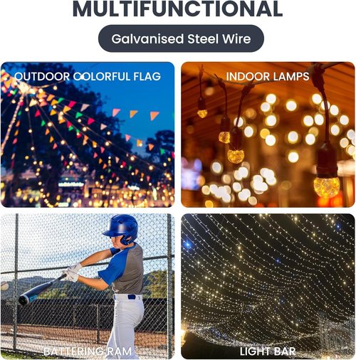 Noliven Batting Cage Netting Wire Tension Kit, Batting Cage Suspension Kits for 55FT, Net Hanging Kits Ideal for Baseball and Softball, Net Hitting Tunnels DIY Batting Cages for Home and Backyard