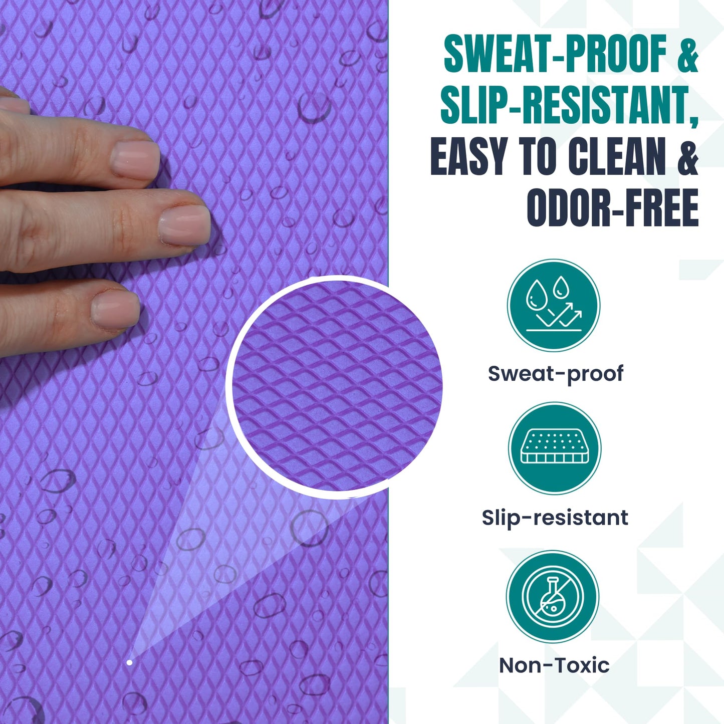 NexFit High-Density Balance Pad - Durable TPE Foam Balance Pad Physical Therapy , Foam Exercise Pad with Non-Slip Surface, Lightweight for Home & Gym Workouts, Core Strength & Balance Enhancement (Purple)
