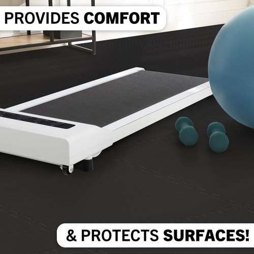Interlocking EVA Foam Floor Tiles for Home Gym, Yoga Mat, Workout Equipment, or Child's Play Surface - Set of 6, (Black) by Stalwart