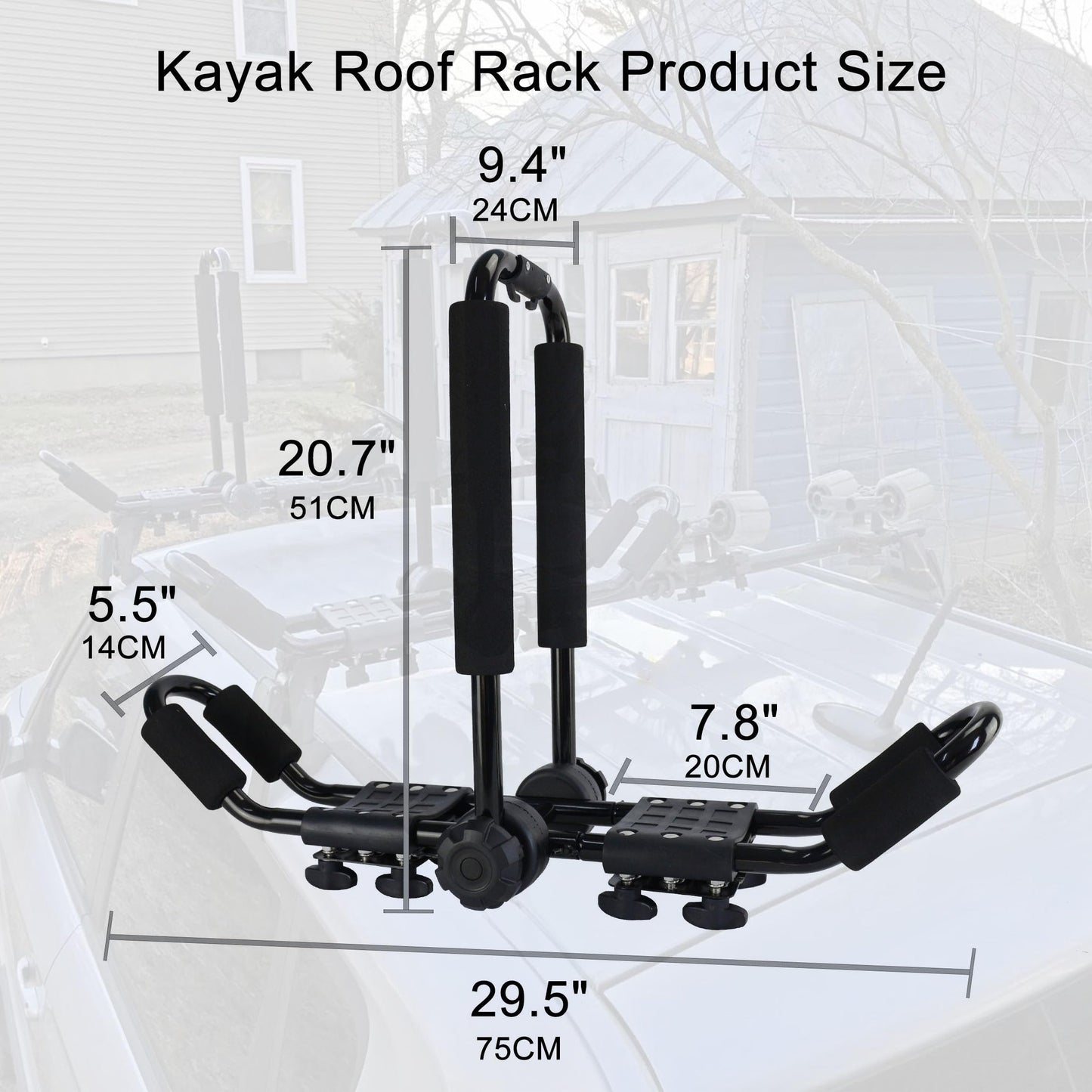Folding Kayak Roof Rack J-Bar Adjustable