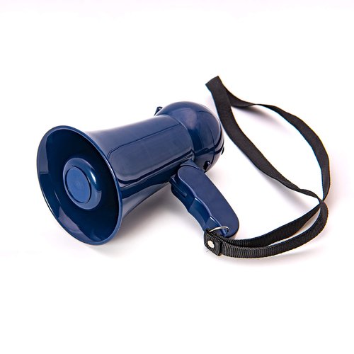 BEMLDY Mini Portable Megaphone Bullhorn with Siren, Adjustable Volume. Handheld Mic,Ideal for Fans Cheering of Football, Soccer, Baseball, Hockey, Basketball (Blue)