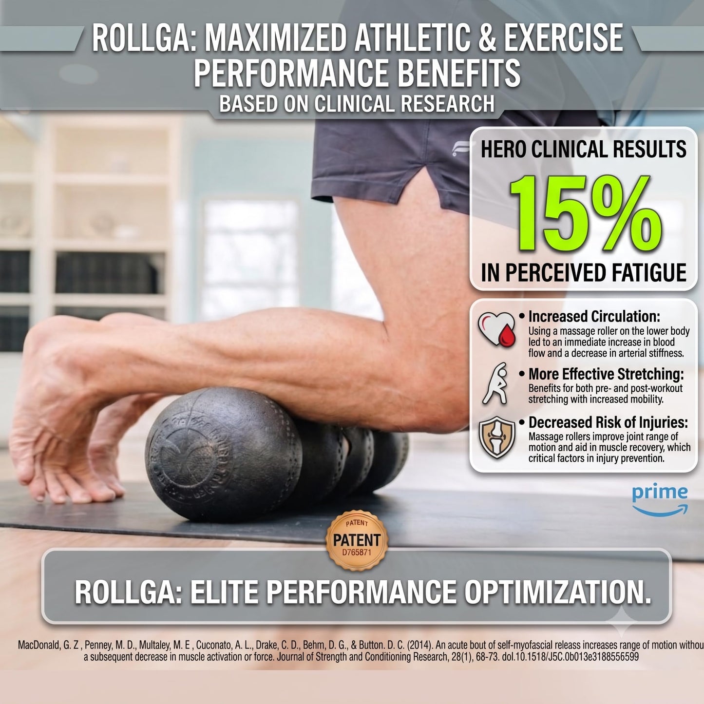 Rollga - High Density Foam Roller for Exercise & Back Pain, 18 inches