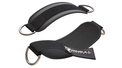 Ankle Straps for Cable Machines (Pair) - Double D-Ring Attachment, Fully Adjustable, Breathable Comfort Neoprene - For Legs, Glutes, Abs and Hips Workouts - Fits Women & Men (Black)