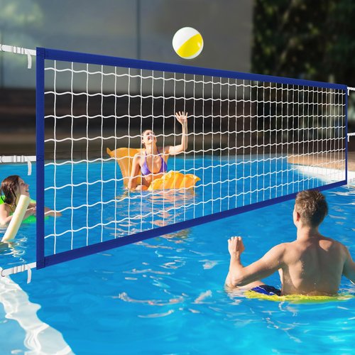 Upgraded Pool Volleyball Net, 15x3FT Pool Volleyball Net for Inground Pool Games for Adults and Family 2025 Summer Pool Floaties Party Gift, Thickened Borders, Metal Buckles