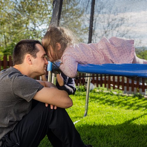Giantex Trampoline Safety Net, 8 10 12 14 15 16Ft Weather-Resistant Replacement Enclosure Net for Round Frame, with Double-Headed Zippers, Protection Buckles & Enhanced Hook (15FT 6 Poles)