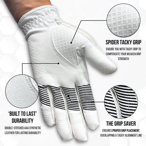 Copper Tech Adv 2.0 Golf Gloves Men Right Handed Golfer & Left Handed Golfer | Joint Support Copper Compression Mens Golf Glove | Tear Resistant Durability and Tacky Grip for Max Control