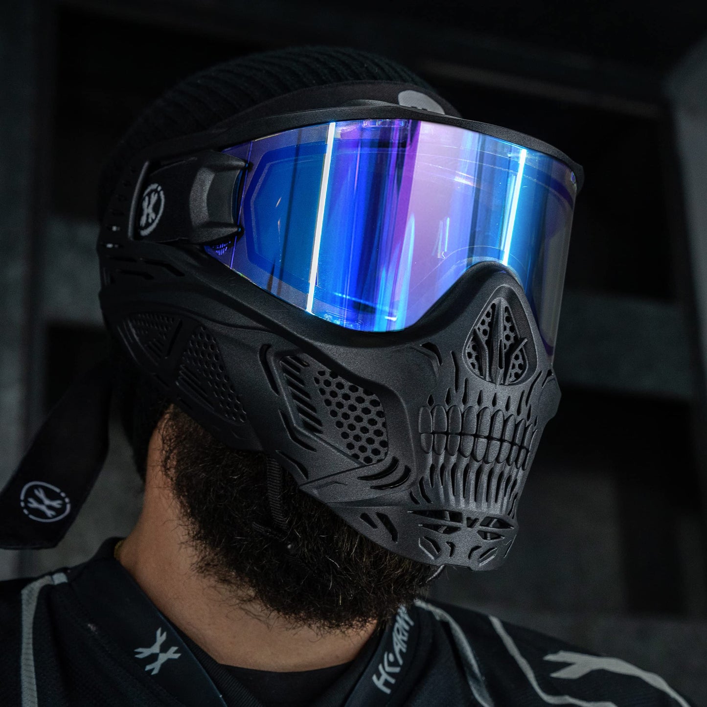 HK Army HSTL Skull Paintball Goggle/Airsoft Mask (Black, Ice)