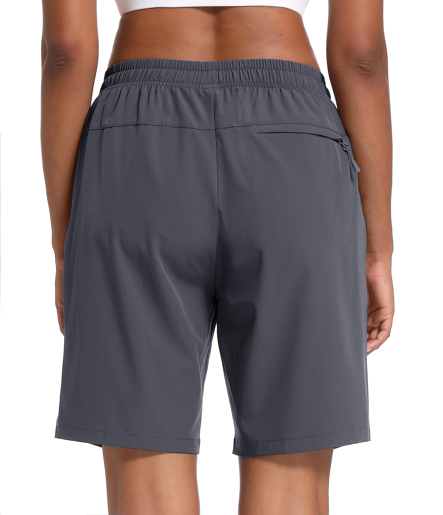 MAGCOMSEN Hiking Shorts Woman Water Resistant with Pockets Quick Dry Lightweight Outdoor Golf Dark Grey M