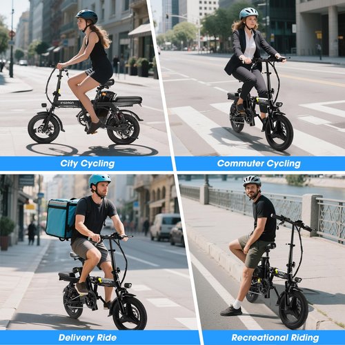 INSDRGN Electric Bike for Adults,14" Folding Adult E Bike with 500W Motor,20 mph,28 Miles Range,Advanced 9-Point Suspension & Pro-Level 44.99% Brake Ratio,Removable Battery,UL 2849 Certified