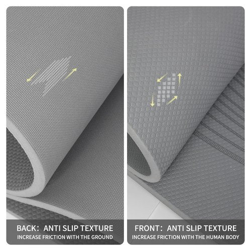 PAIDU Large Yoga Mat-72’x36’x0.4’ Extra Width ＆ Thick,Comfortable,Non-Slip Exercise Mat-Works Great on All Floor for Stretching,Yoga Studio,Gym or Home Workouts (Gray)