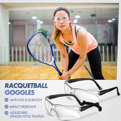 Fiada 3 Pieces Racquetball Goggles Sports Basketball Goggles Anti Fog Field Hockey View Protective Sports Eye Protectors Scratch Resistant Protective Eyewear