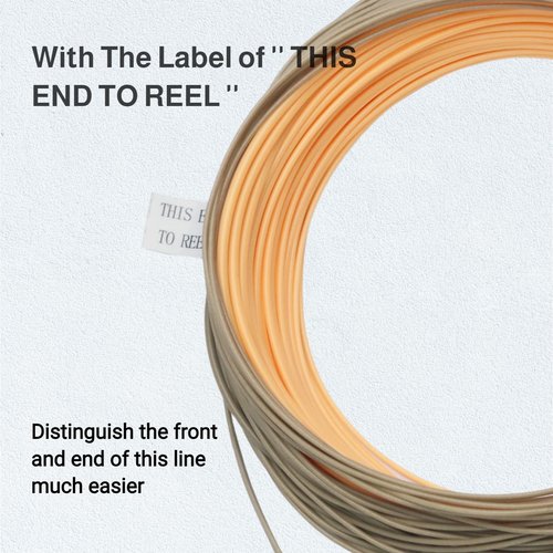 Maxcatch Fly Line for Single-Handed Spey Casting, Weight Forward Floating Fly Lines with Two Welded Loops, WF3F-WF8F, 90FT (Peach/Camo, WF4F-90FT)
