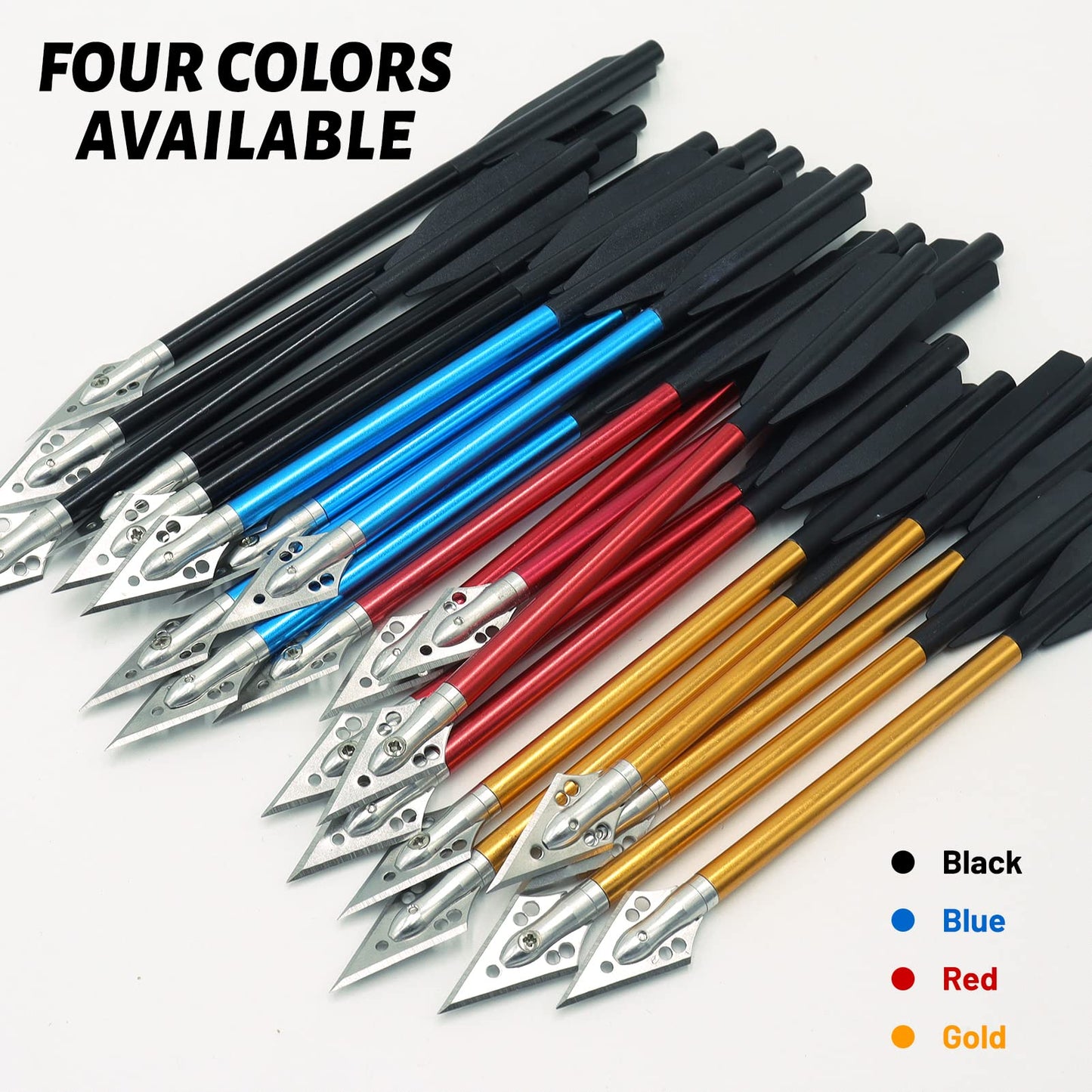 OBTOUTDOOR 6.7 Inch Mini Crossbow Bolts Aluminium Shafts Arrows with Replaceable Steel Tips Crossbow Pistol Arrows for Target Practicing Shooting and Small Hunting 12/24 Pcs (Blue and Red)