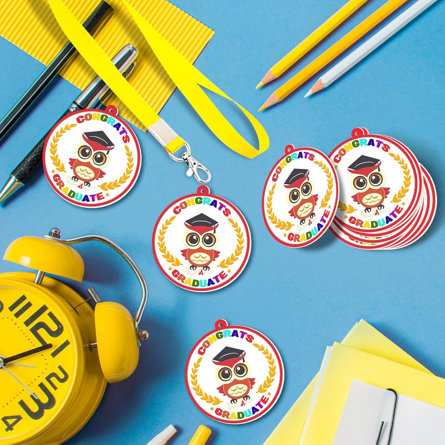 24P Pre-k Graduation Medals Silicone Graduation Award Medals For Kids 2 Inch Kindergarten Graduation Prek Graduation Gifts With Yellow Neck Ribbon Graduation Medal Preschool Graduation Party Favors