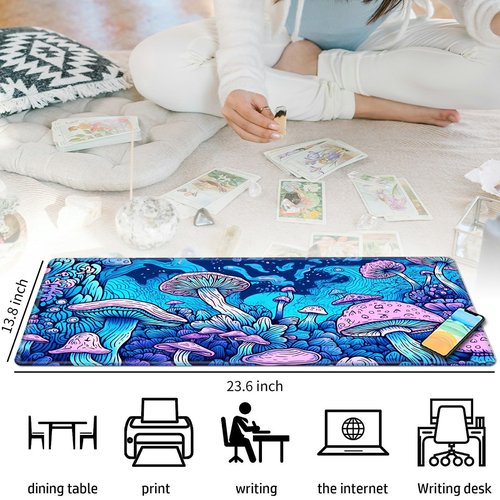 Fascinating Mushroom for MTG & TCG Playmat Mouse Pad,BFDHGQZC 24" x 14" Game Mat for MTG/RPG/CCG Trading Card Game Playmats Table Mat Perfect for Card Games Video Games Computer Office