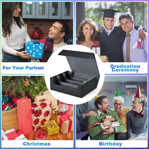 UAONO Card Storage Box for Trading Cards, 1800+ PU Leather Commander Card Deck Case, Magnetic Closure Card Holder Fits for Magic Game Cards (Black)