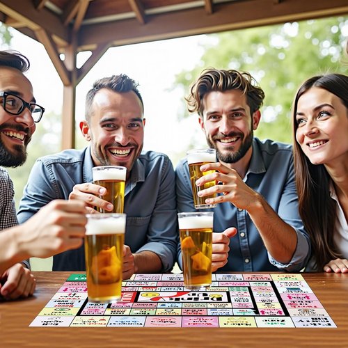 gzaymng Drinking Board Games for Adults, Leather Mat Drinking Board Game, Hilarious Party Games for Bachelorette, Tailgate Night (2-8 Players, Age 21+) (Multicolor)