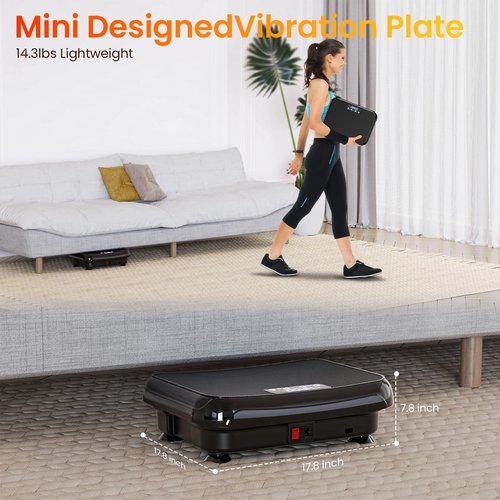 Vibration Plate Exercise Machine: TISSCARE Vibrating Plates for Lymphatic Drainage and Weight Loss, 300Lbs Capacity Full Body Power Shake Workout Platform for Home Cardio Fitness (Ink Black)