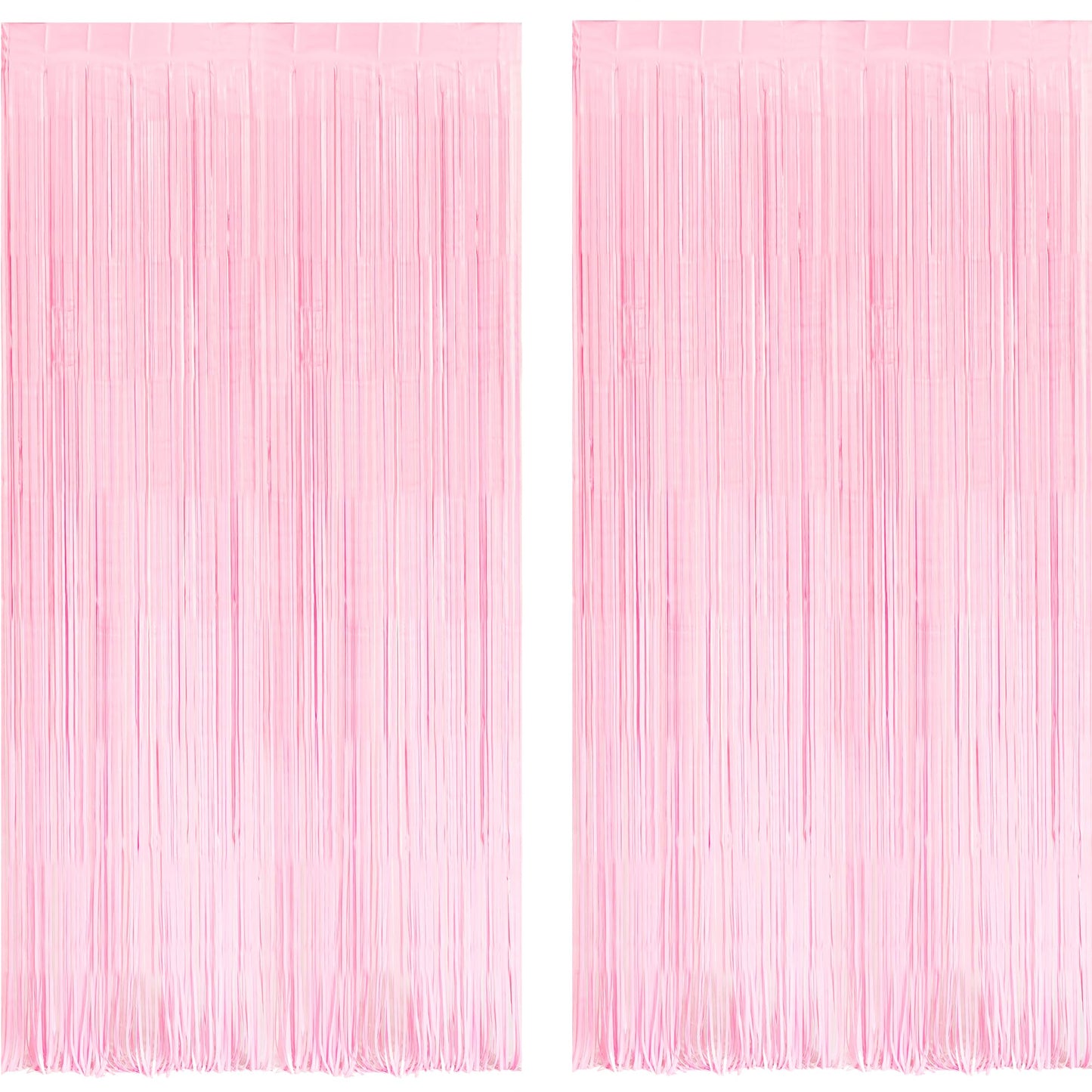 BRAVESHINE Pastel Pink Fringe Curtains Backdrop - 2 Pack Photo Booths Party Streamers for Graduation/Baby/Cowgirl/Birthday/Bridal Shower/Bachelorette/Engagement/Sweet/Bow Decorations