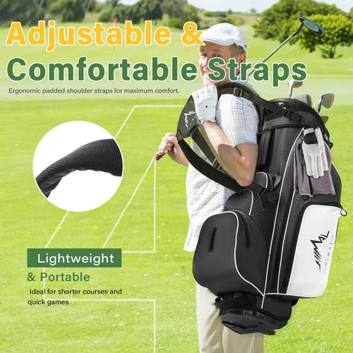 UNIHIMAL 4-Way Golf Stand Bag with Full-Length Divider, Lightweight Waterproof Golf Bag for Men & Women Holds 4-8 Clubs