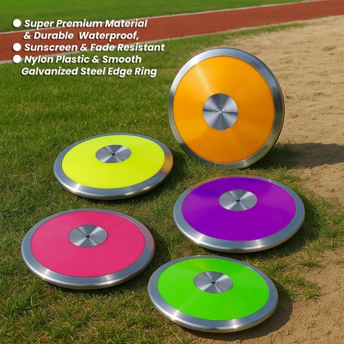YIXINLOMYY 1 kg Sports Training Discus 2 Pcs for Girls Boys School Track and Field, 1kg Nylon Discus with Steel Rim and Center, Men Women Discuses Outdoor Practice Throwing (Purple)