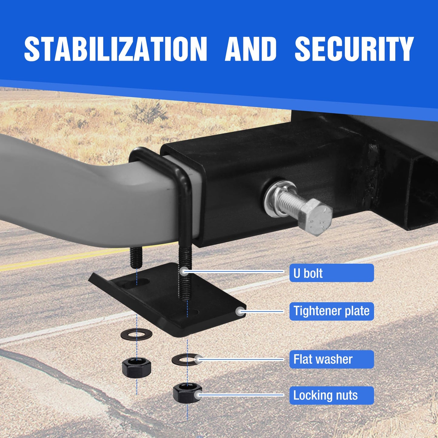 Young Hitch Tightener for 1.25" and 2" Hitches, Reduce Movement from Hitch Tray Cargo Carrier Bike Rack Trailer Ball Mount