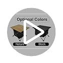Ultralight Foldable Camping Side Table - 16'' Black Portable Aluminum