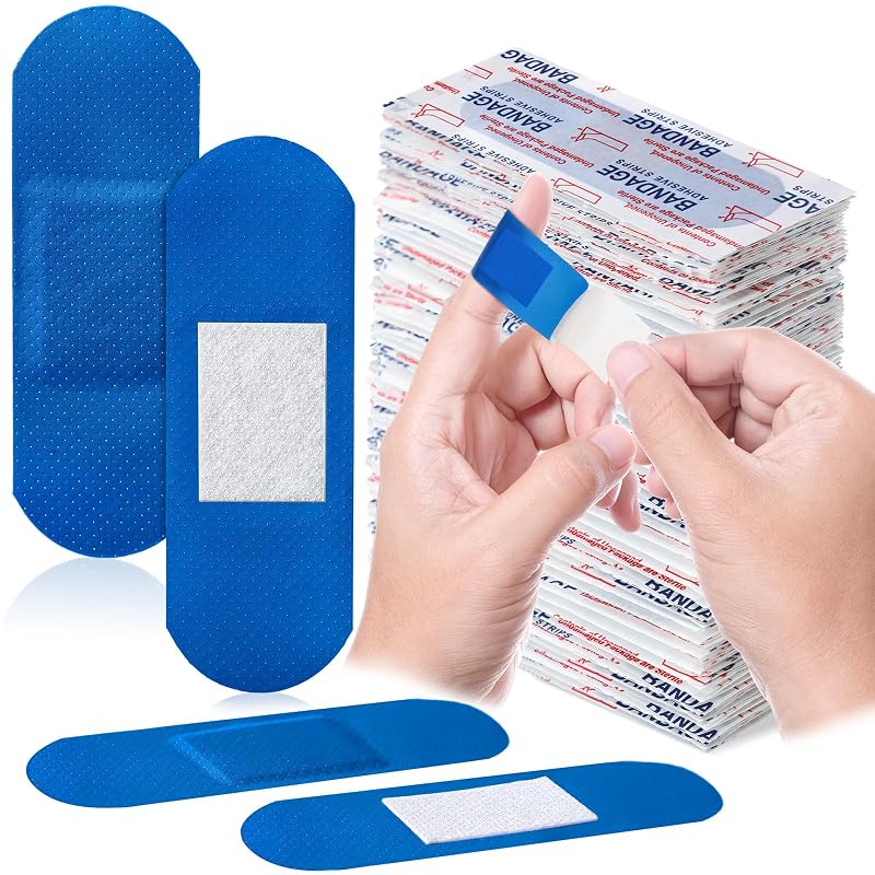 Geiserailie 200 Pcs Blue Metal Detectable Bandages 3" x 1" — Variation: 200