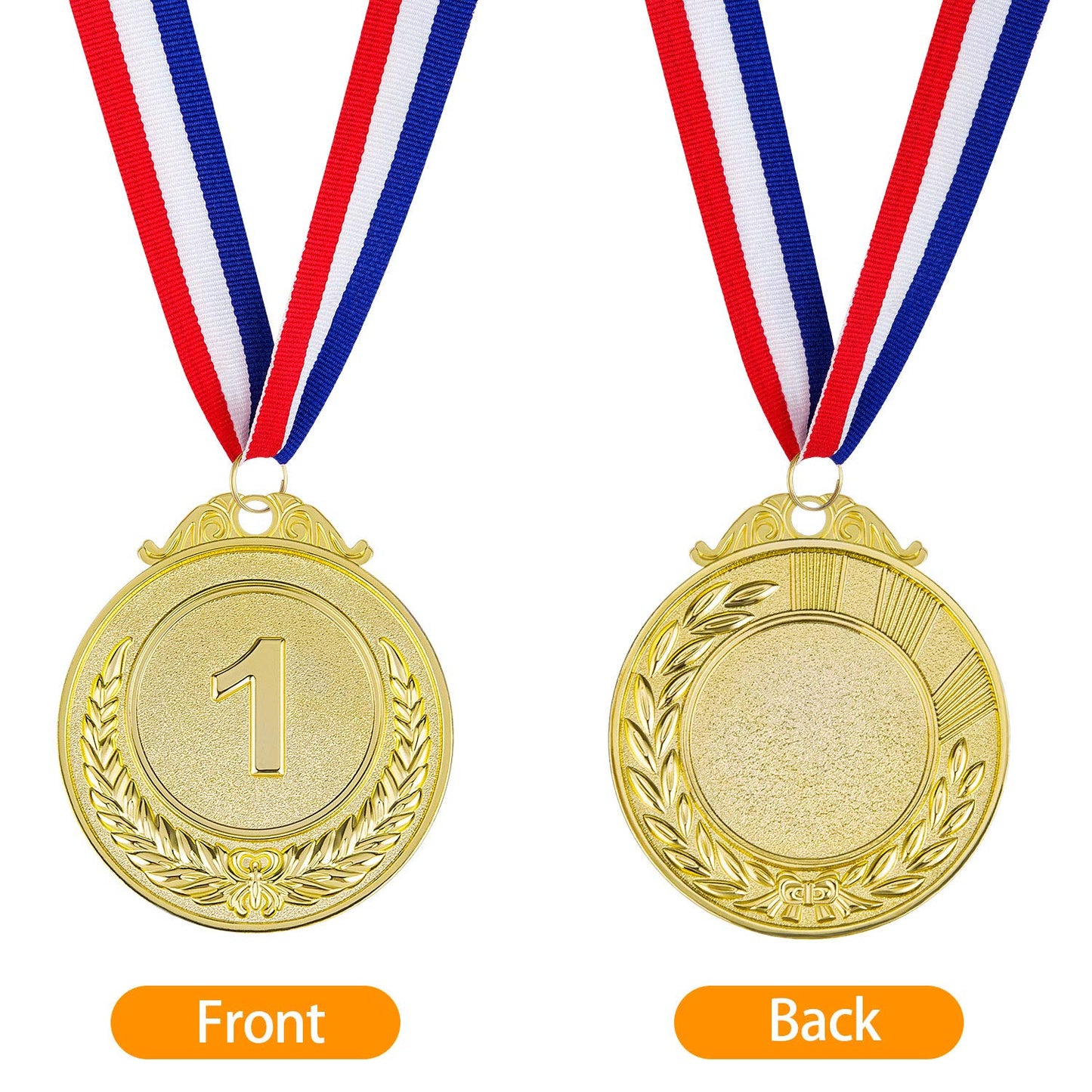 Awpeye 24 Pieces Award Medals 1st 2nd 3rd (Gold, Silver, Bronze) Metal Style Winner with Neck Ribbon, 2 Inches