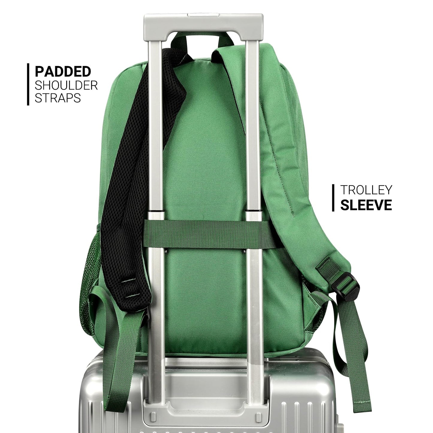 ZORFIN 26L Backpack for College, and Travel: Water Resistant Bookbag - Lemon Green