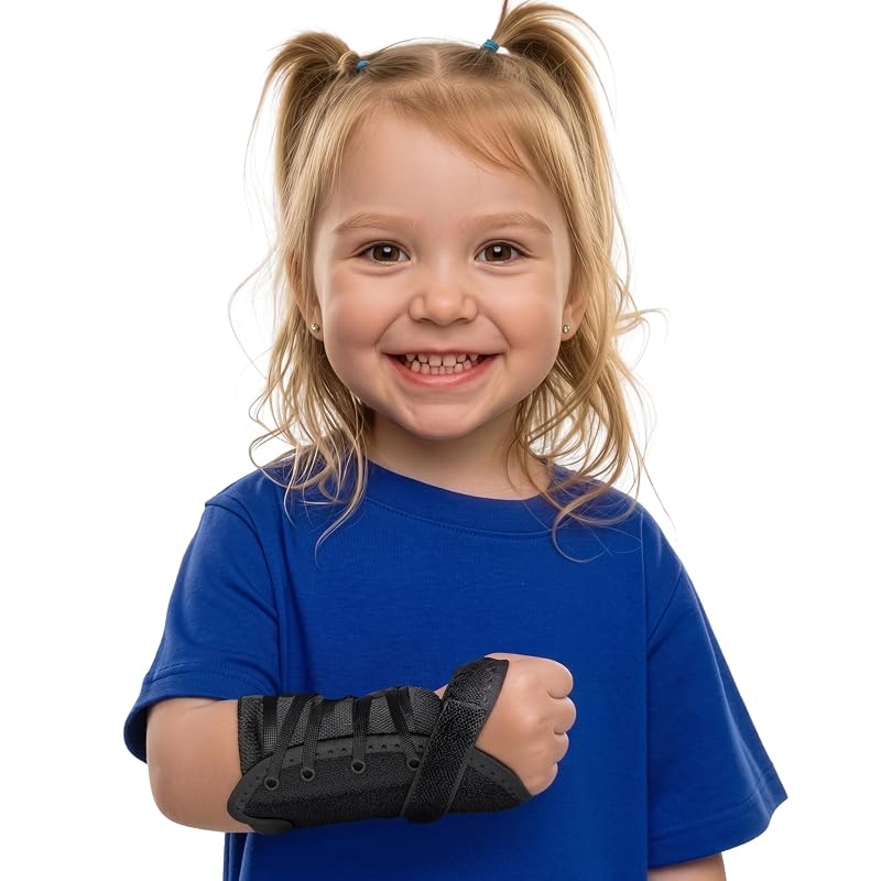 Left Pediatric Wrist Brace for Children 4"-5.5" - Lace-Up Support Splint