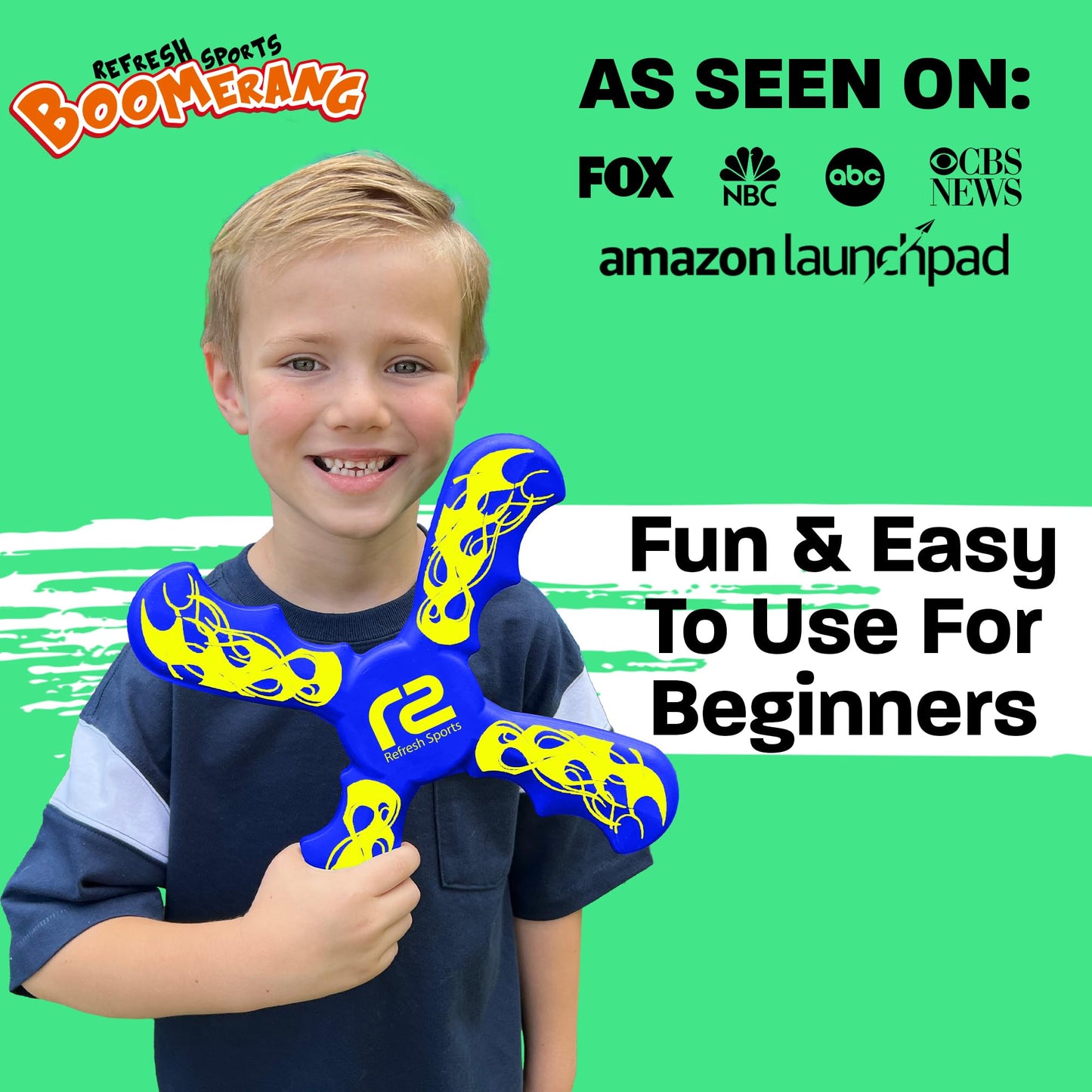 Fun Boomerang for Kids - Soft & Easy to Use - Outdoor Toys for Kids or Adults - Best Gifts for 6 7 8 9 10 Year Old Boys & Girls + 2026 Top Toys for Boys Age 8-12 - Fun Outdoor Toy for Boy Gift Ideas