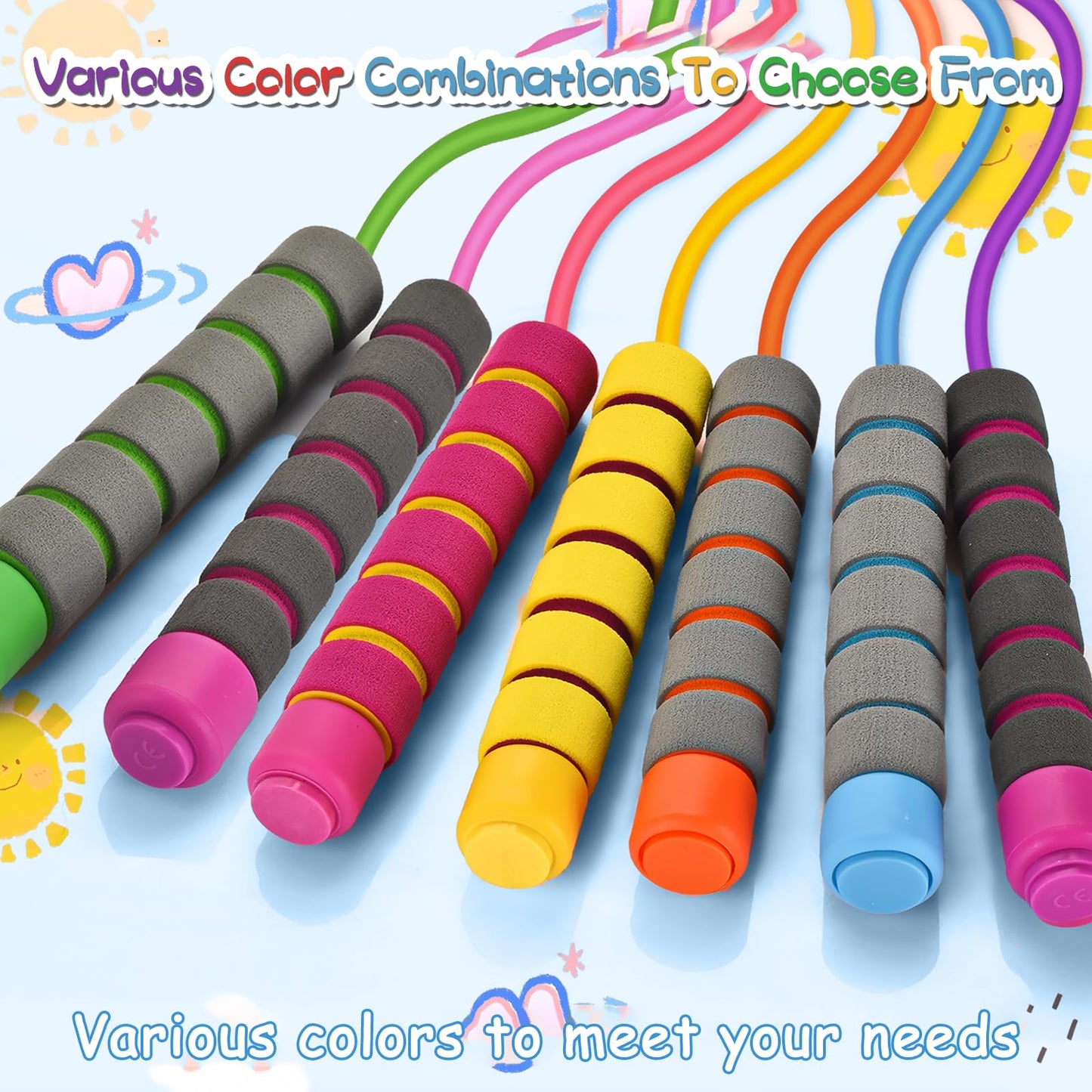 Adjustable Soft Skipping Rope for Kids - Toddler Jump Rope With Skin-Friendly Foam Handles, Ideal for Boys & Girls Exercise & Outdoor Fitness