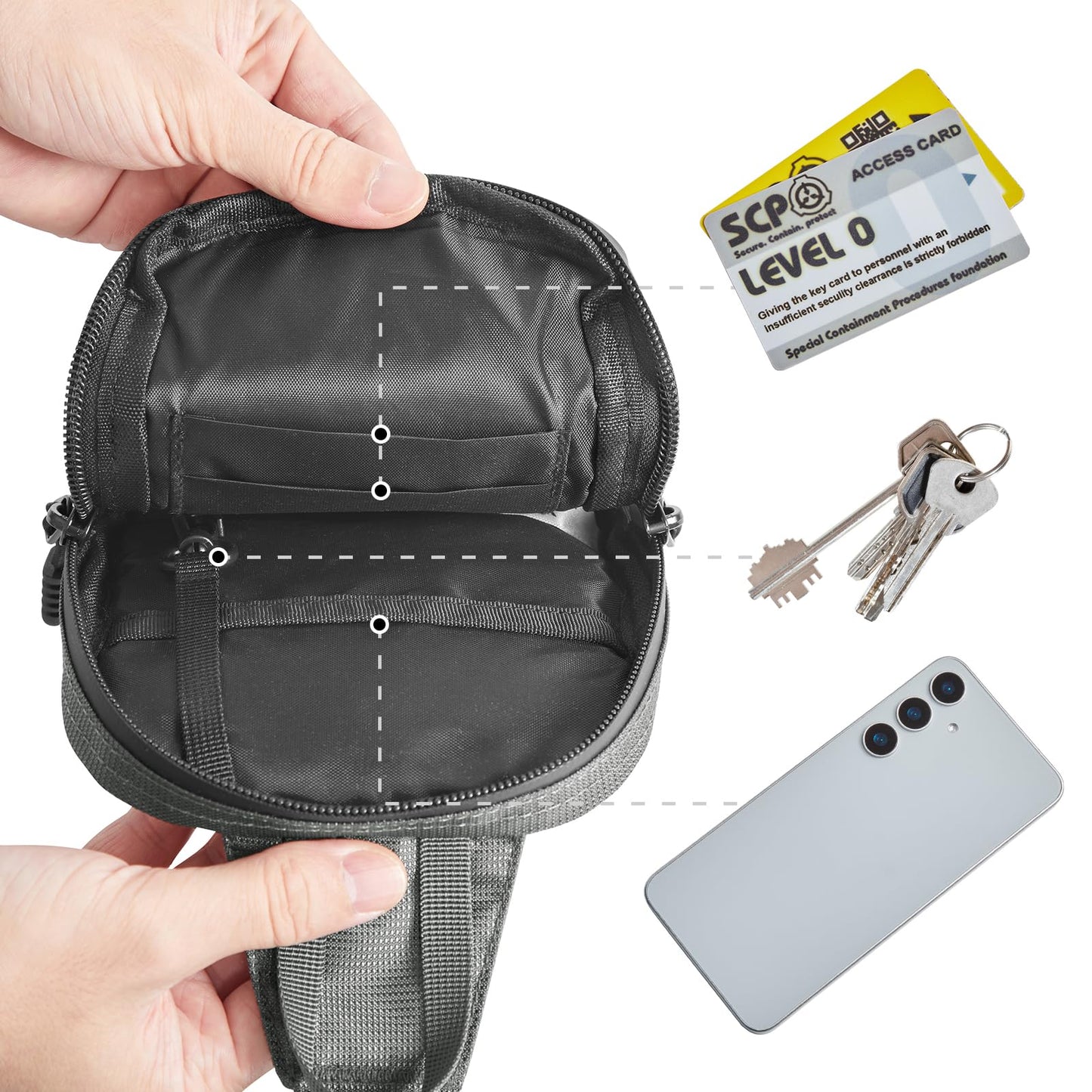 G4Free Waterproof Mini Crossbody Sling Bag, Small Chest Fanny Pack for Men, Lightweight Travel Sports Purse (Grey)