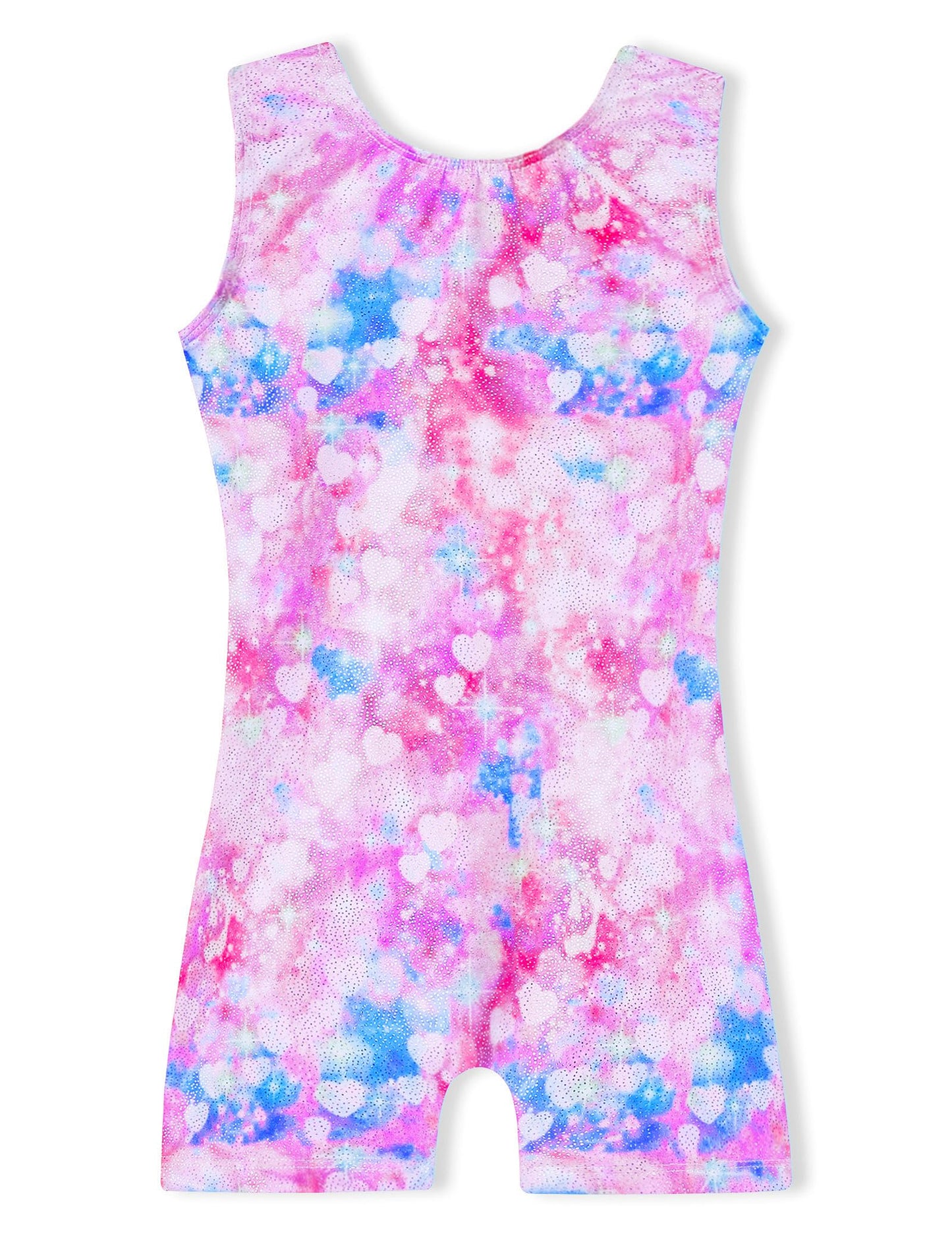 Domusgo Toddler Girls Gymnastics Leotards Size 2t 3t Glitter Purple Pink Love Heart Sleeveless Tank Biketard