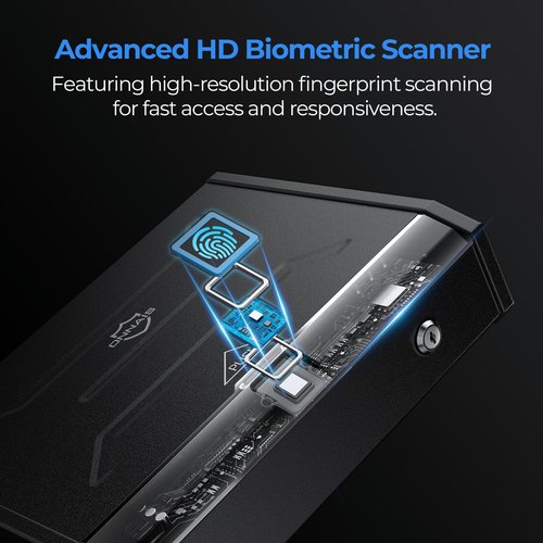 ONNAIS Iron SE Biometric Gun Safe ??Quick Access Handgun Safe with Fingerprint & Keypad Lock for Home, Nightstand, Bedside, or Car