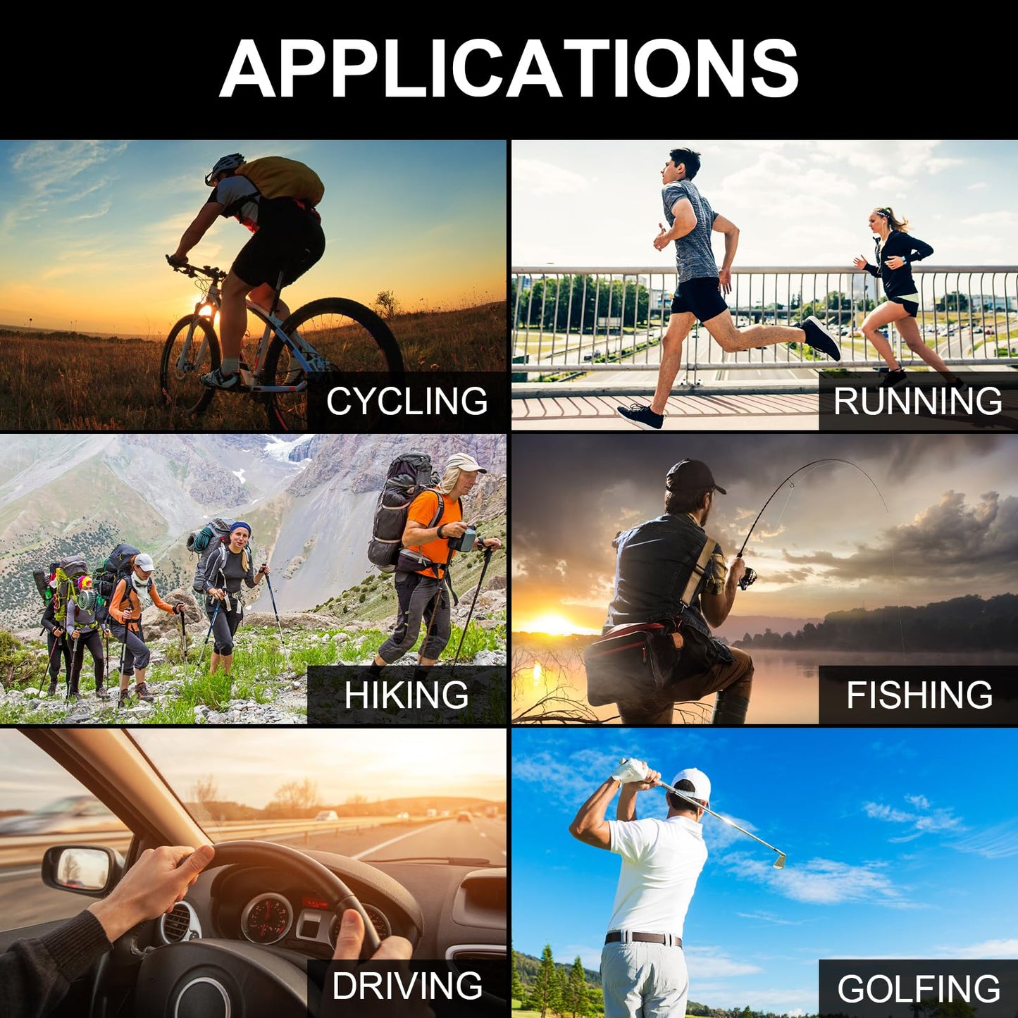 ROIBEAO Professional Cycling Glasses for Men Women, Sports Sunglasses UV Protection for Baseball Cycling Running Driving Fishing Glof, Mountain Bike Sunglasses Youth Adults for Outdoor Sports