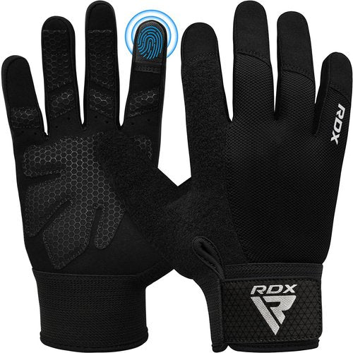 RDX Weight Lifting Gloves Gym Workout, Full Finger Touch Screen, Breathable Anti Slip Padded Palm Protection, Fitness Strength Training Powerlifting HIIT WOD Exercise, Men Women Home Gym Cycling