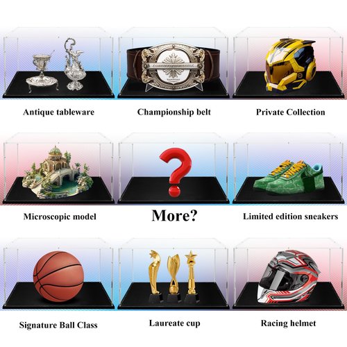 Acrylic Full Szie Championship Belt Display Case Boxing Football Wrestling Championship Belt Display Stand Shadow Boxes Large Clear Collectibles Display Case with Carbon Fiber Skin Base & Belt Stand