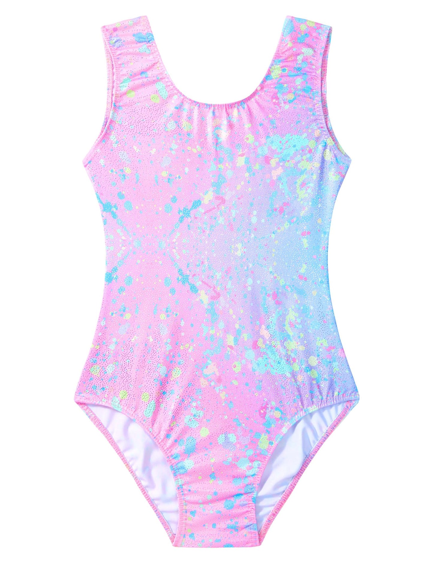 Domusgo Gymnastics Leotards for Girls 4t 5t Colorful Dot Sparkly One Piece Tumbling Outfits