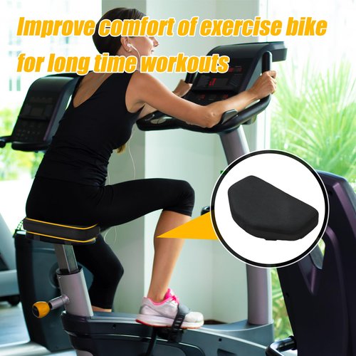 MABOZOO Exercise Bike Seat Cushion, Comfort Recumbent Bike Seat Cushion Stationary Pad with Washable Cover, Foam Rower Mat Pad for Rowing Machine, Bicycle