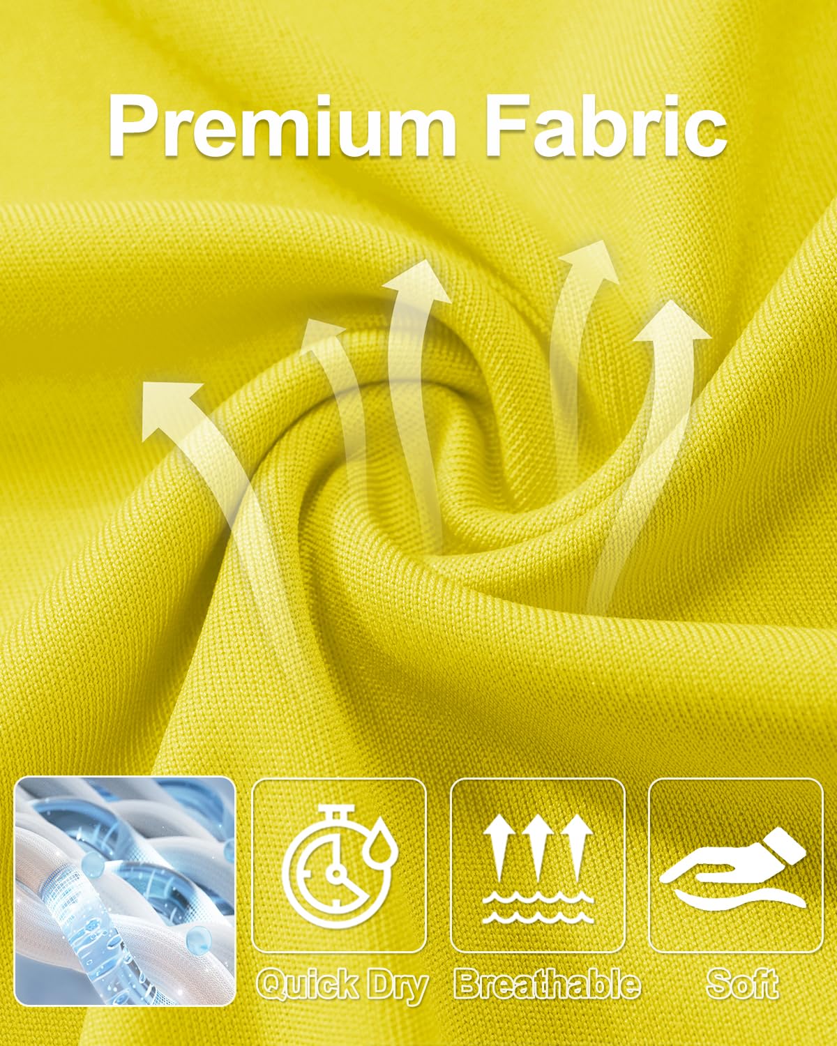 MAGCOMSEN Rashguard Shirts for Men Long Sleeve UV Sun Running Workout Fishing Hiking Swim UPF 50 Shirts Yellow