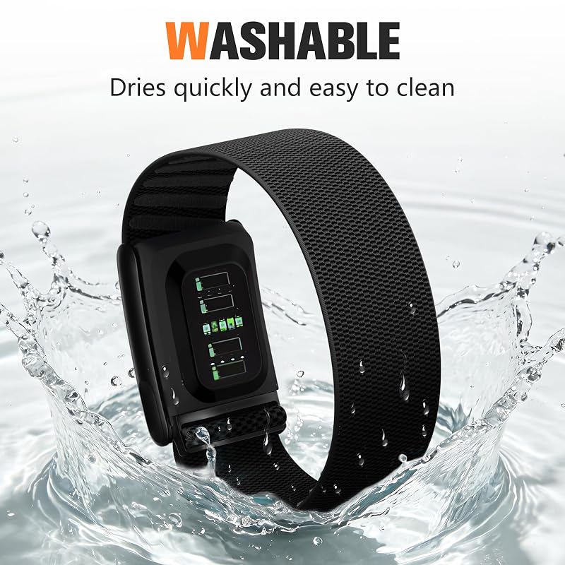 Getino Nylon Sport Band for Whoop 5.0 – Black-Black, Adjustable 140-215mm