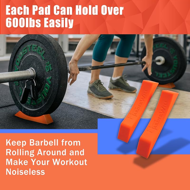 Deadlift Jack Alternative (1 Pair) Orange - Easy Weight Plate Loading for Deadlift & Powerlifting