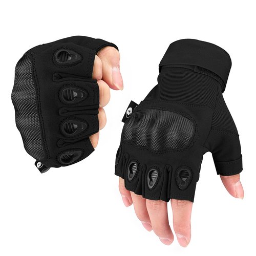 Mossy Oak Fingerless Tactical Gloves, Knuckle Tactical Gloves for Men and Women- Motorcycle Gloves for Tactical Shooting, Airsoft, Hunting, Cycling and Hiking