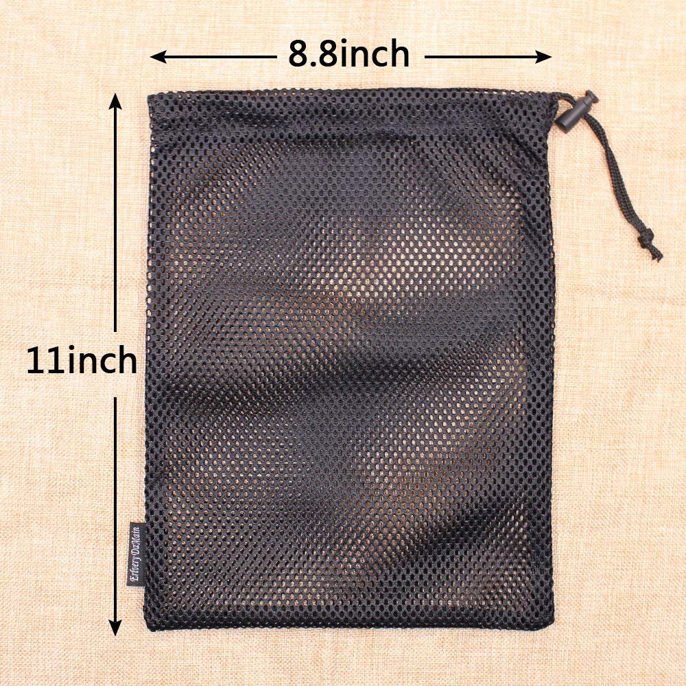 KisSealed 4 PCS Multi Purpose Nylon Mesh Drawstring Storage Ditty Bags for Travel & Outdoor Activity