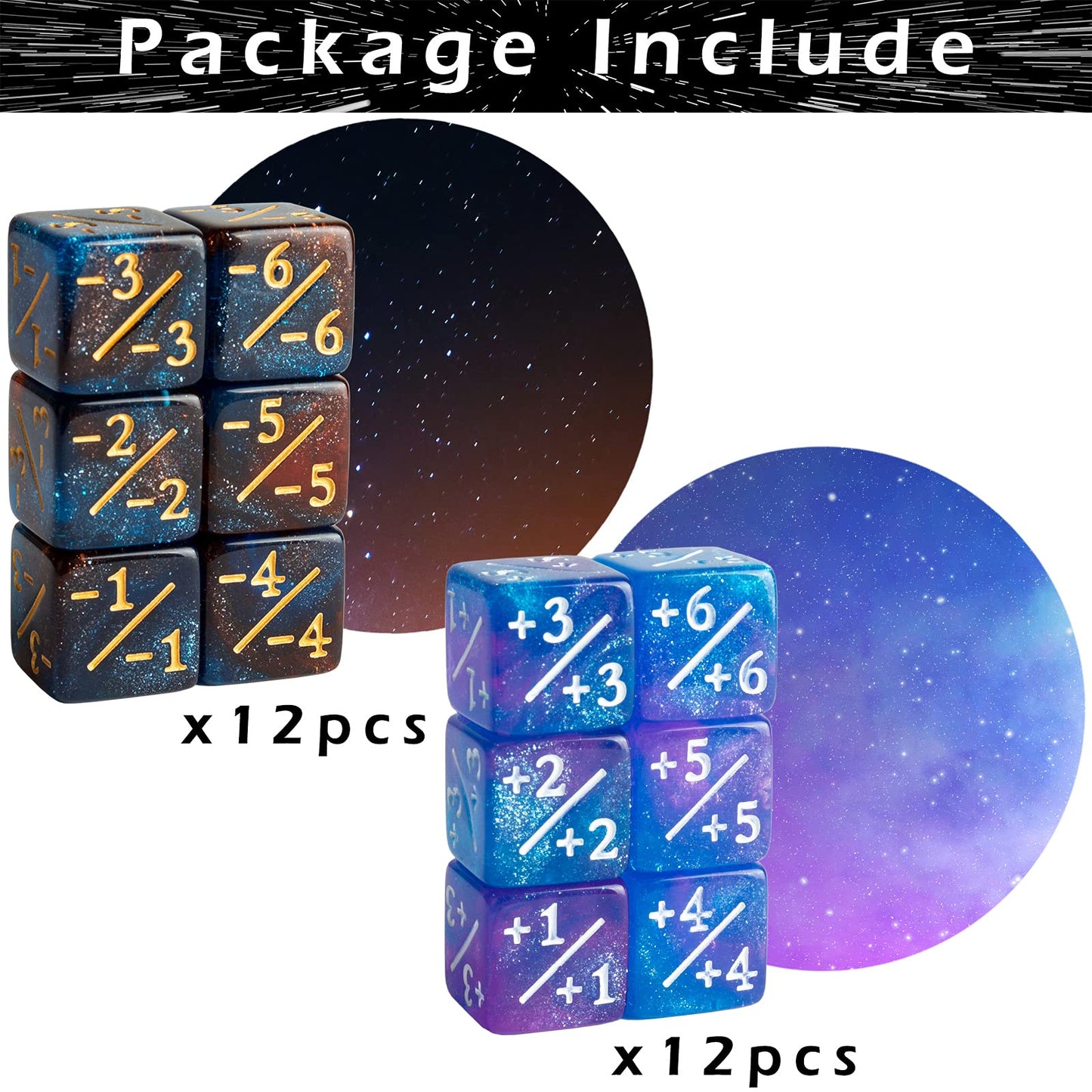 24 Pieces MTG Counter Dice Plus 1 Magic Counters +1/+1 Buff Dice Set Life Tokens Commander Deck for TCG MTG Cards Accessories