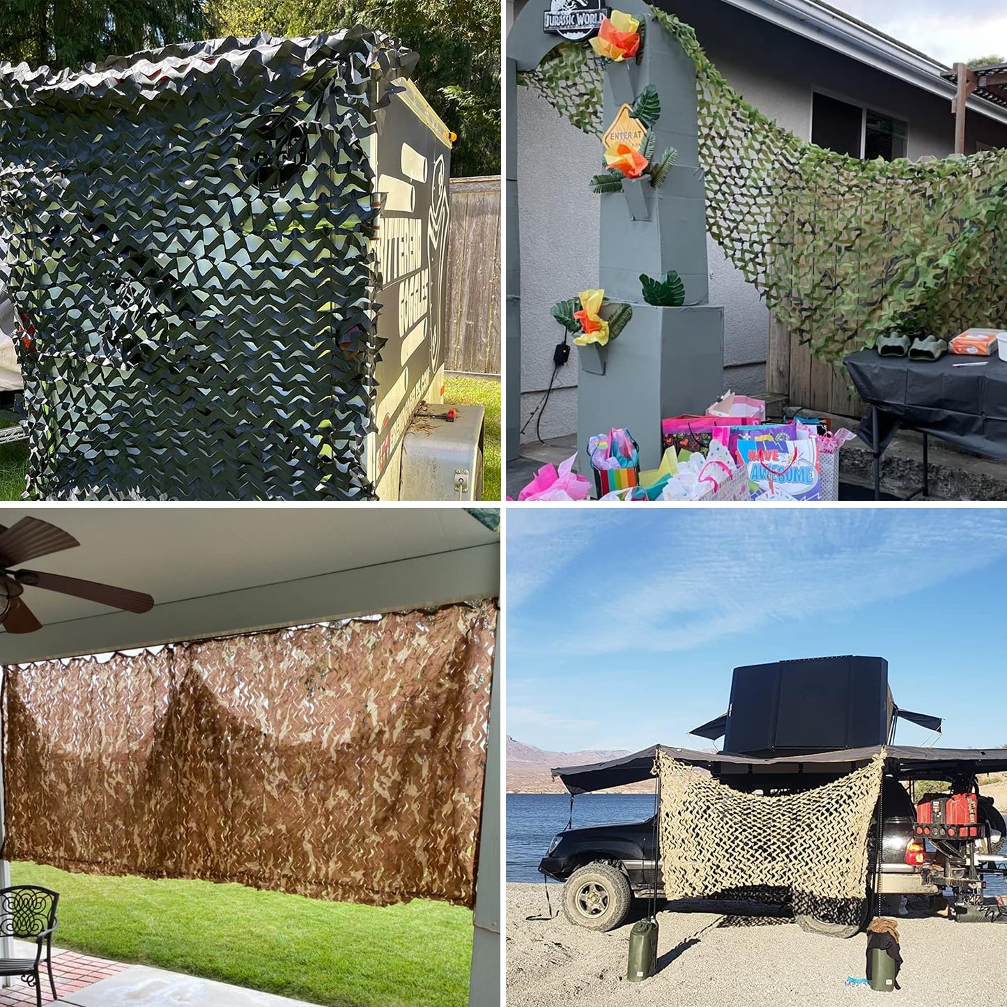 HYOUT Camo Netting Bulk Roll Camouflage Net Ghillie Hunting Blind Camping Sunshade, Military Army Party Decoration, Woodland Camo 5x65.6ft