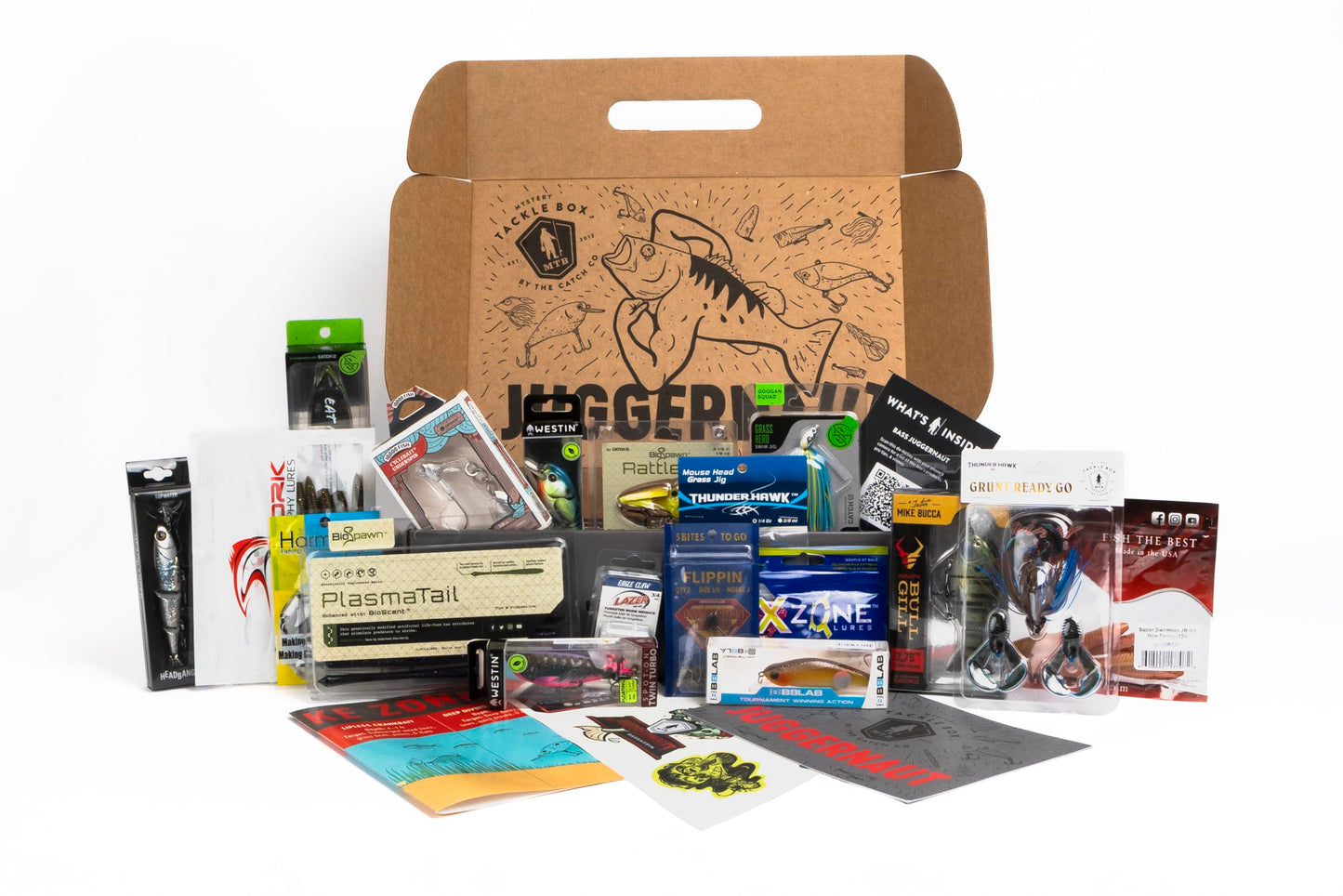 Catch Co Mystery Tackle Box Juggernaut Freshwater Bass Fishing Kit | Largemouth Bass | Smallmouth Bass | Topwater Fishing | Power Fishing