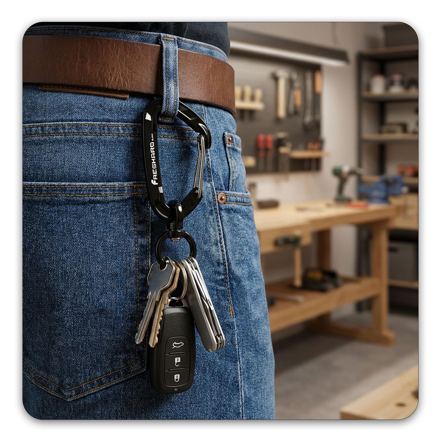 FresKaro 5pcs Nano Carabiner Clips, 8kN 1798lbs, Small Sturdy, Reliable Time-Tested Strong Spring Wiregate, Mini Size 2.37inch, Choice of 5colors